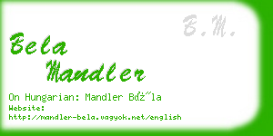 bela mandler business card